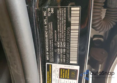 2019 Mercedes-Benz C 300 from USA, damaged, VIN 55SWF8DB8KU303906